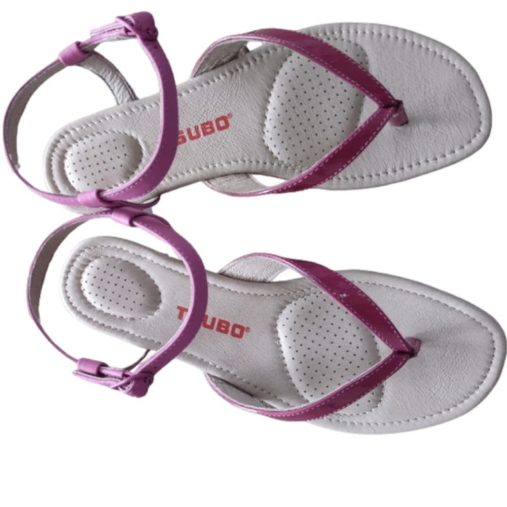 TSUBO Bellah Light Purple Leather Flat Sandals All day wear Size 6.5